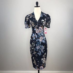 Vince Camuto navy blue floral dress size 0 NWT